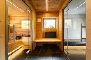 combiné sauna hammam Carré bleu Nicollier Group