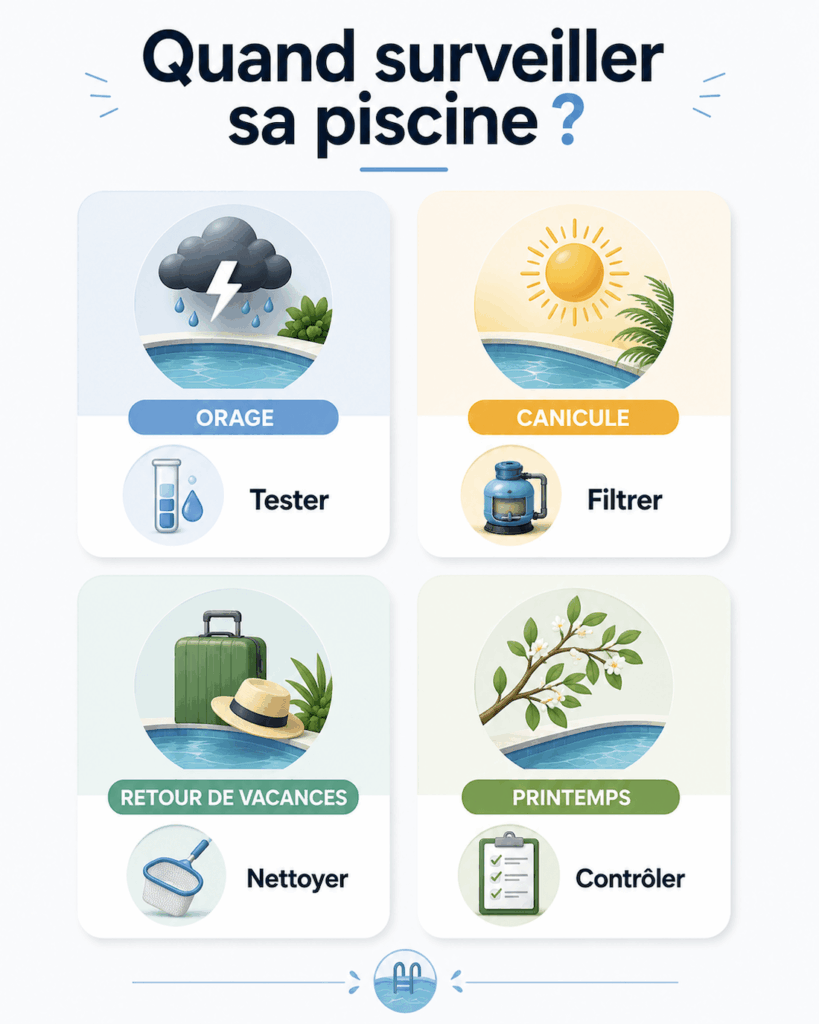 Quand surveiller sa piscine pour éviter le retour des algues et de l’eau verte