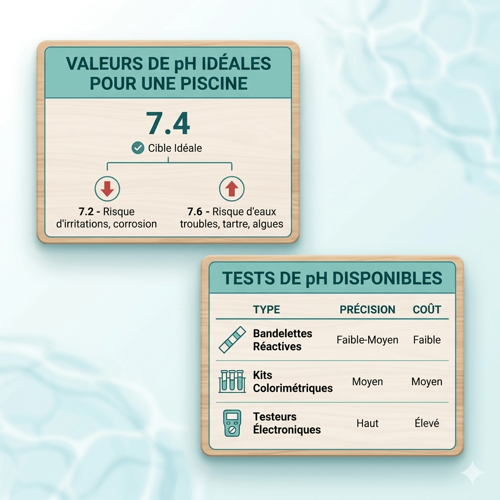 Tableau pour comparer les ph de piscine