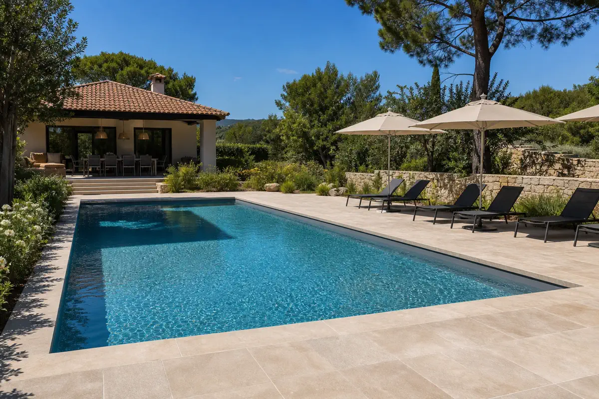 Piscine modulaire installée, réalisation Piscines Waterair