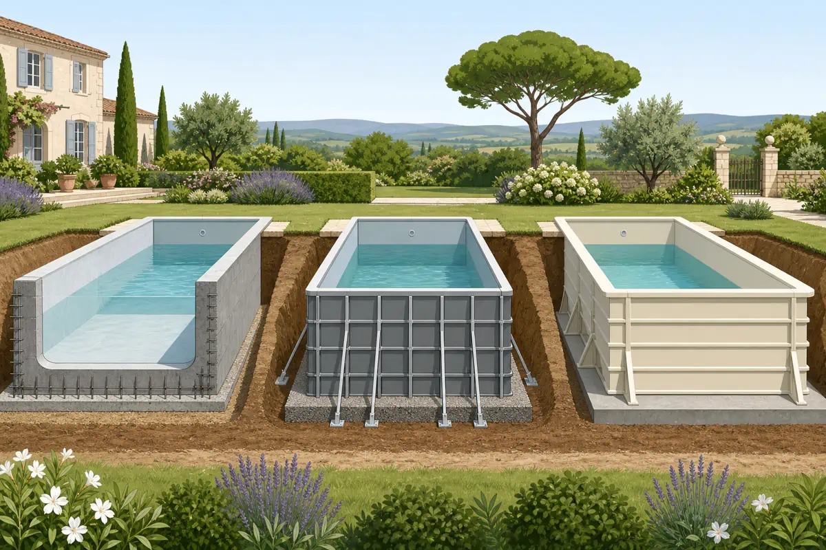 Les trois structures à comparer avant les travaux