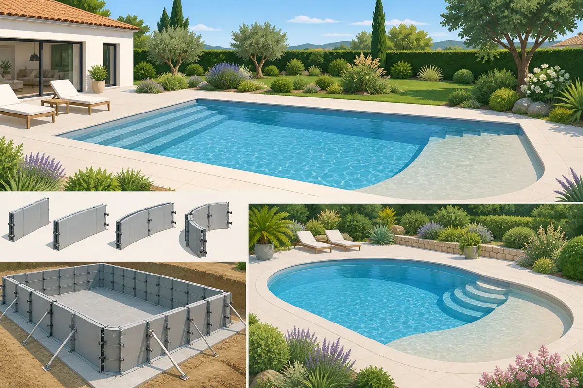 Exemples de formes et d’aménagements réalisables avec des coffrages modulaires