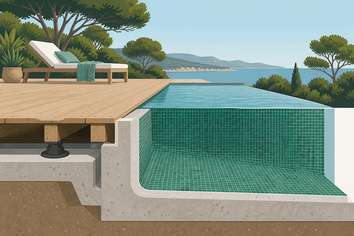 Le béton, la pâte de verre Ezarri et le pin maritime signent le projet