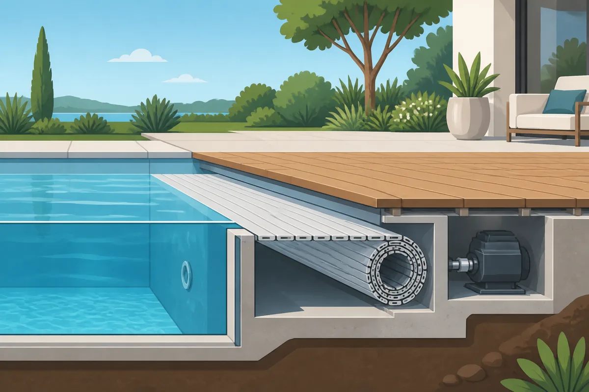 Le principe d’intégration d’un volet piscine immergé