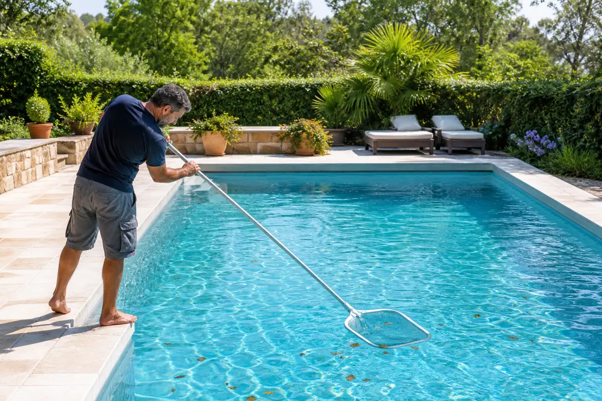 Les gestes réguliers préservent la propreté du bassin en été