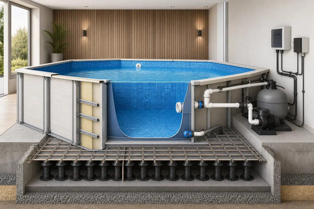 Les principaux éléments à prévoir pour une piscine intérieure en kit