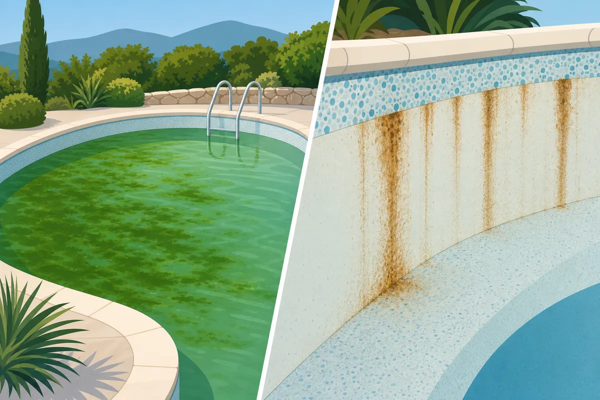 Reconnaître les principales couleurs d’une eau de piscine