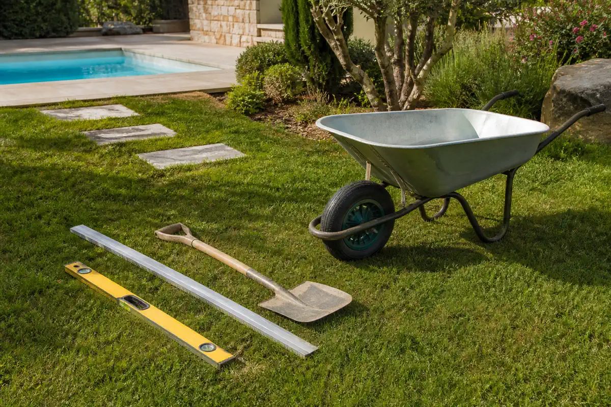 Préparez soigneusement tout votre matériel et vos outils de mesure avant de commencer les travaux d'aménagement dans votre jardin.